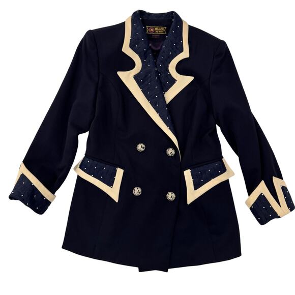 Milano High Fashion Jackets & Blazers - Milano High Fashion Vintage Blazer Pearl Navy Women's 40 Regencycore Royalcore